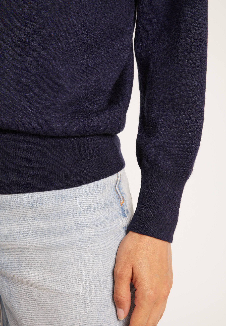 Pulôver polo de caxemira e linho - Bilbao