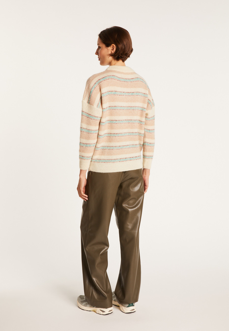 Round-neck striped mohair sweater - Charly
