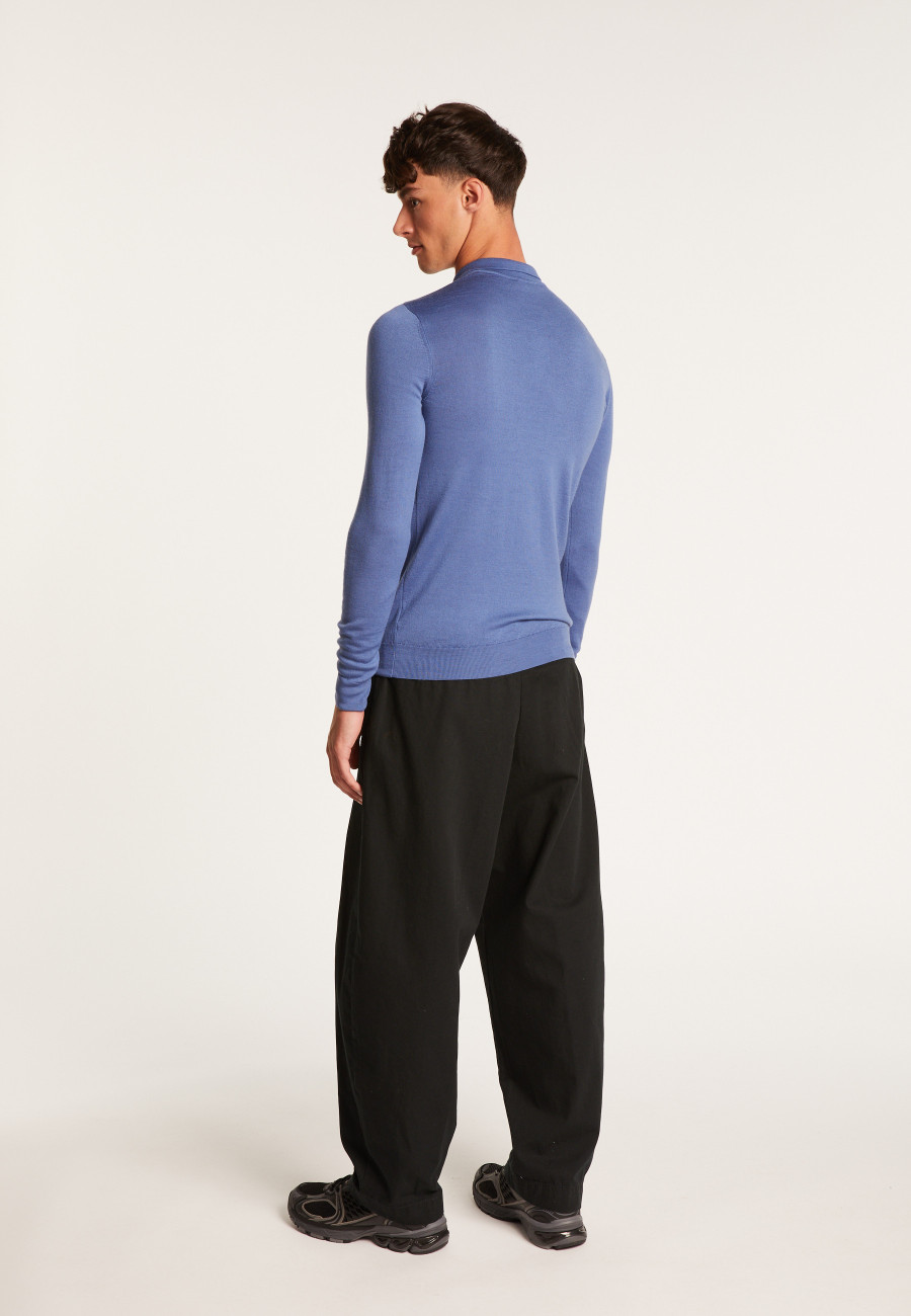 Long-sleeved merino wool polo shirt - Eni