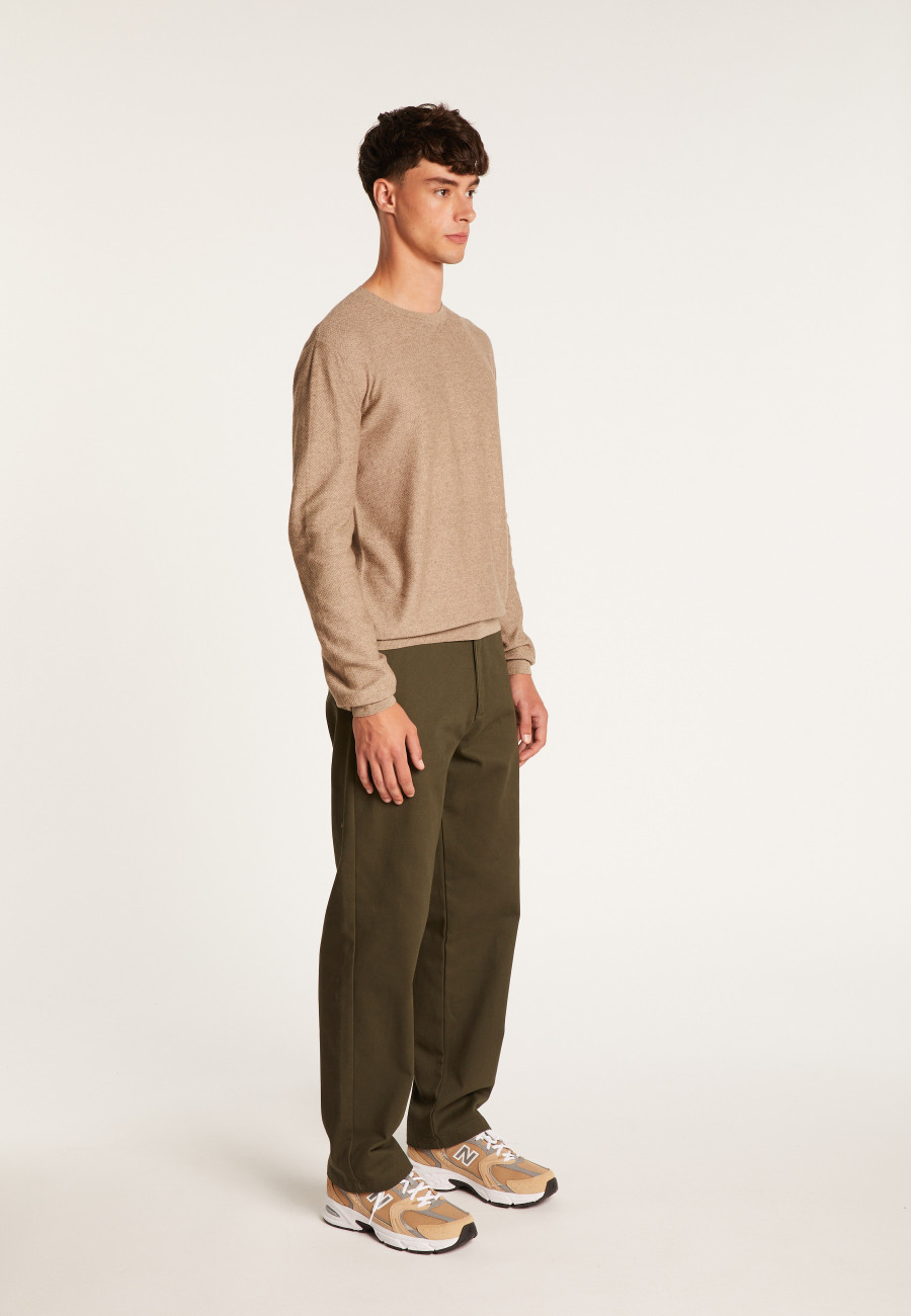 Cotton  and cashmere crew neck jumper - Hizoka