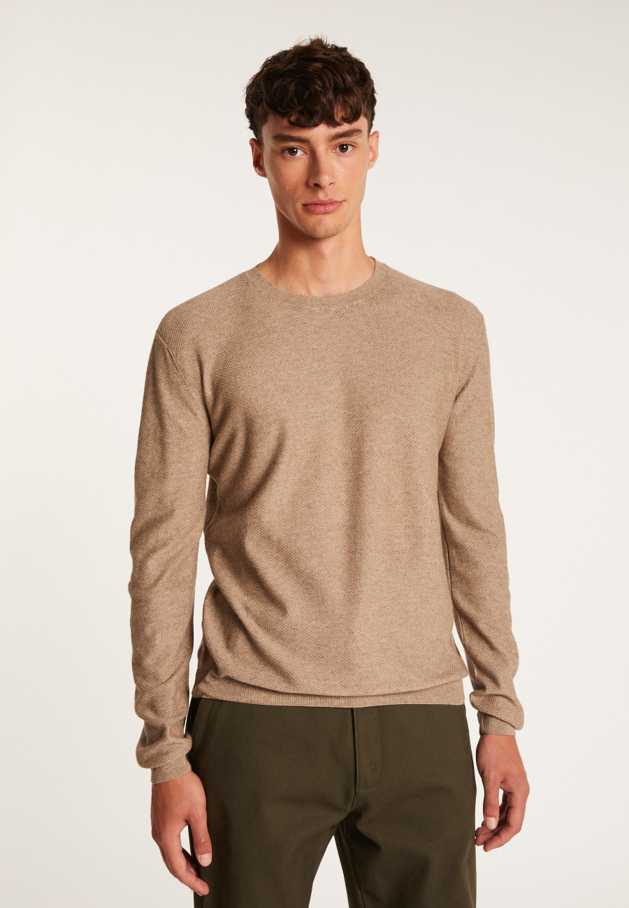 Cotton  and cashmere crew neck jumper - Hizoka