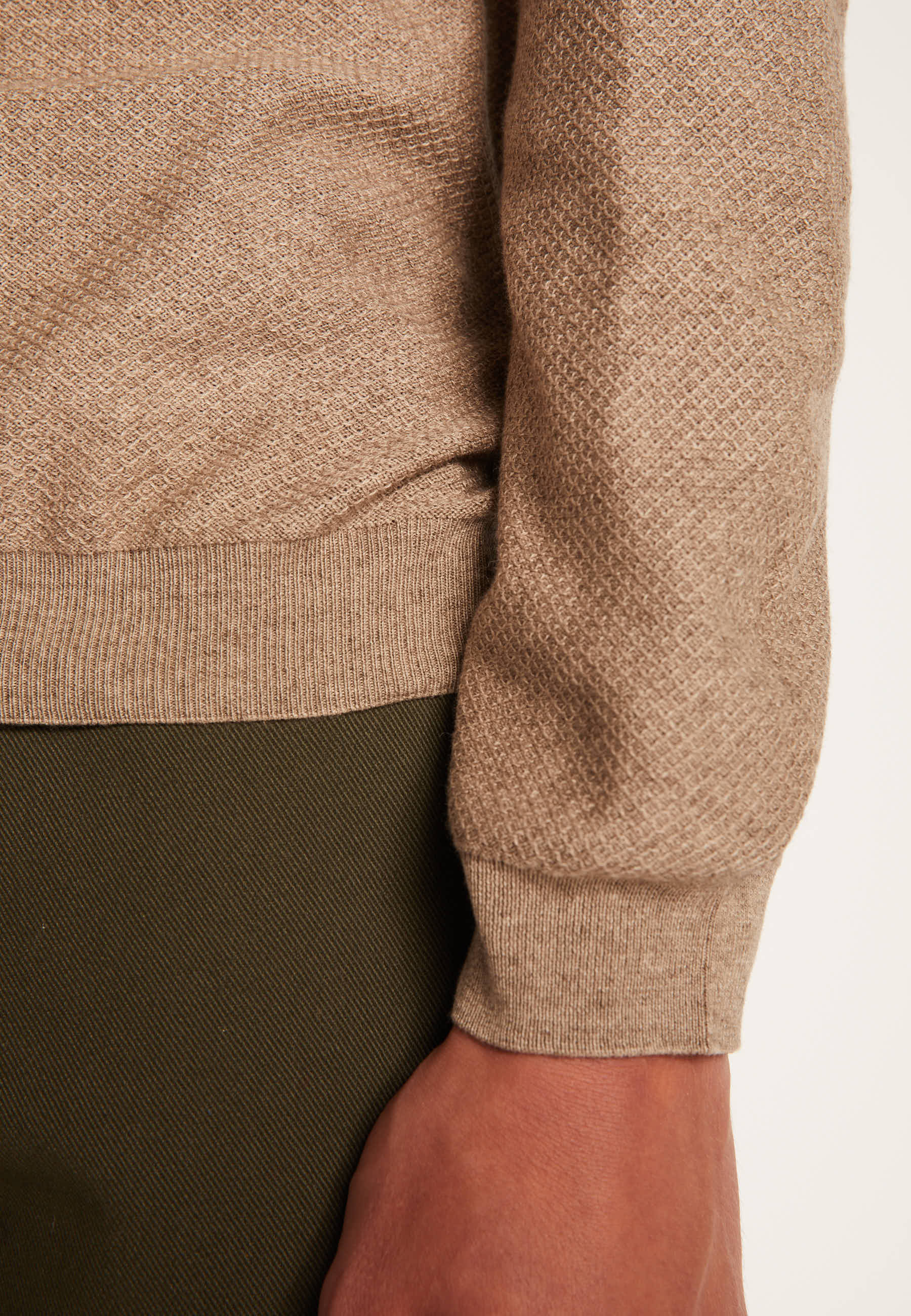 Cotton  and cashmere crew neck jumper - Hizoka