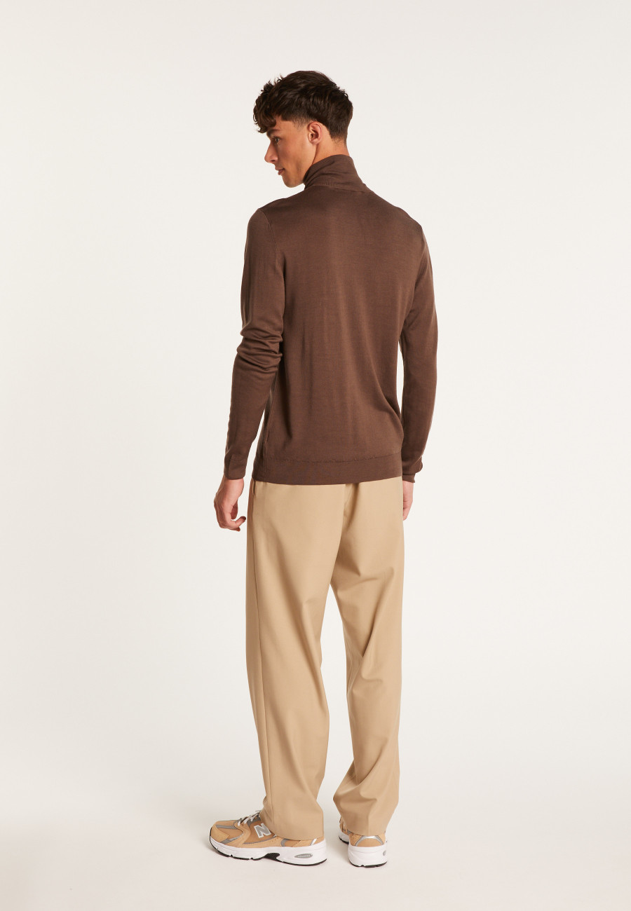 Zipped merino wool cardigan - Estian