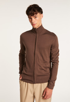 Gilet zippé en laine mérinos - Bastian 6640 Marine - 05 bleu marine