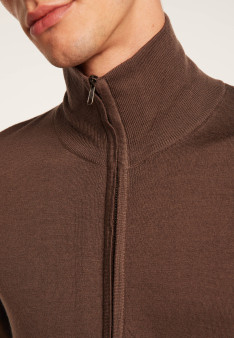 Gilet zippé en laine mérinos - Bastian 6640 Marine - 05 bleu marine