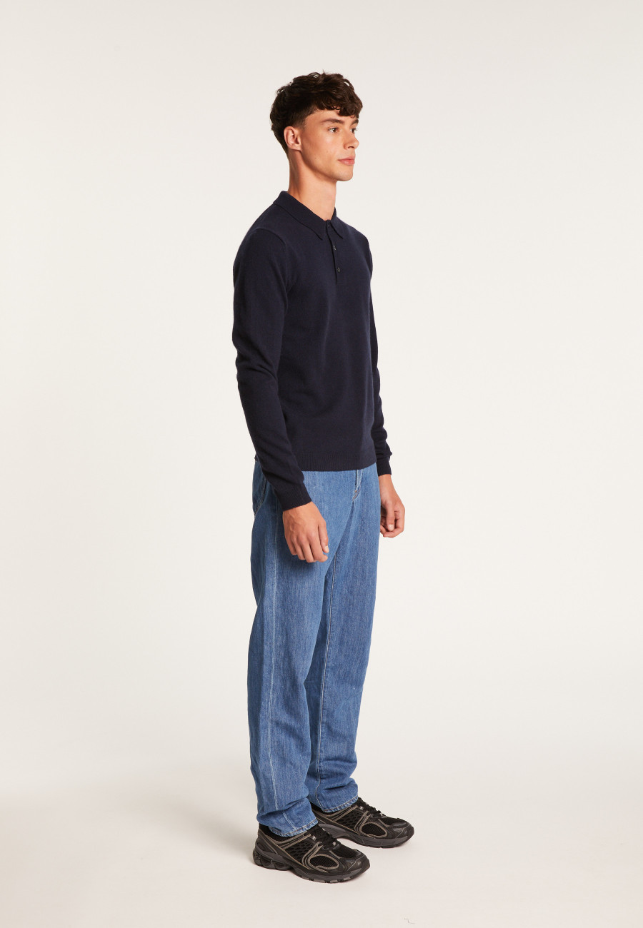Jumper with polo collar in cashmere - Emerson