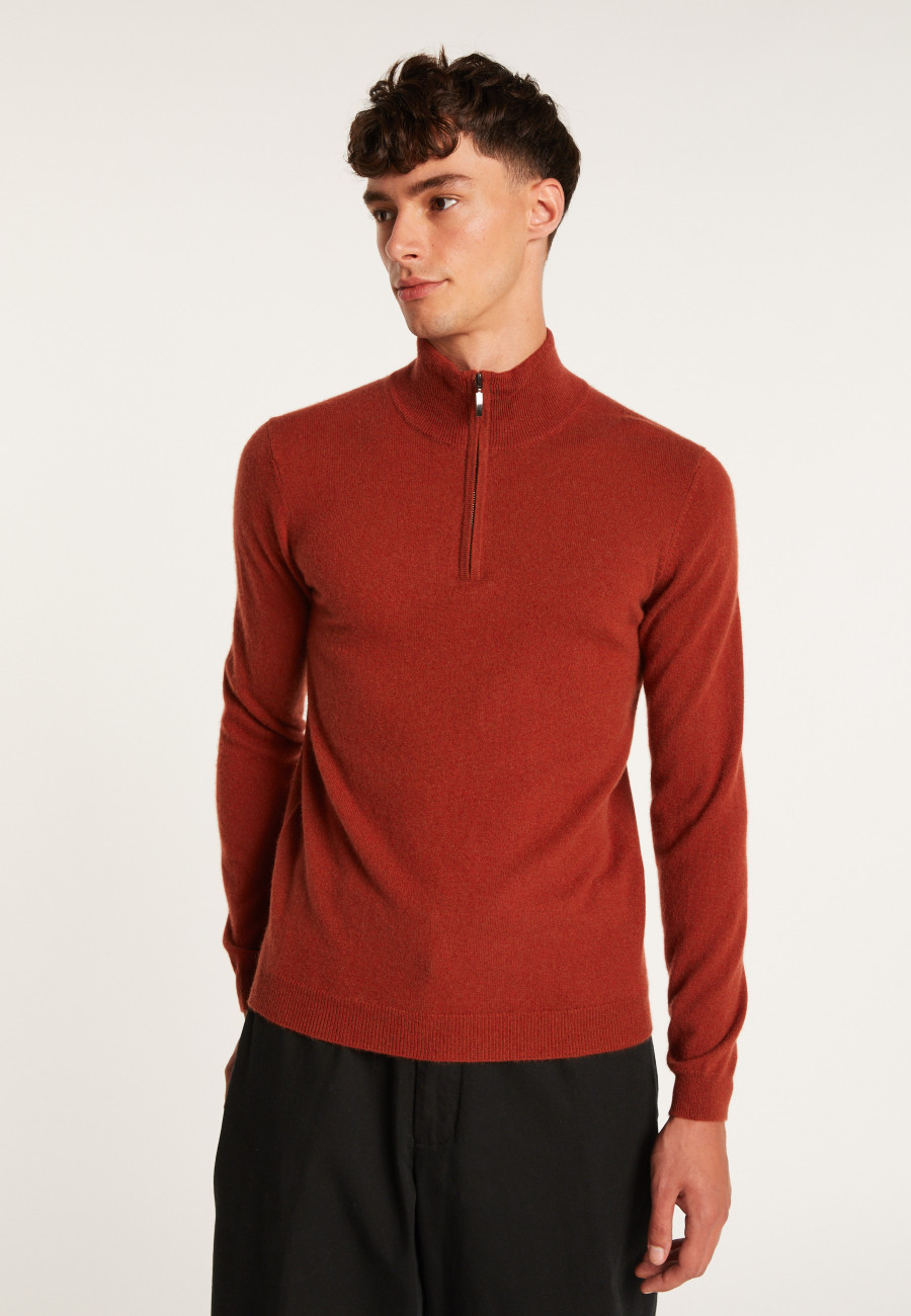 Cashmere zip-up 2-ply jumper - Emile