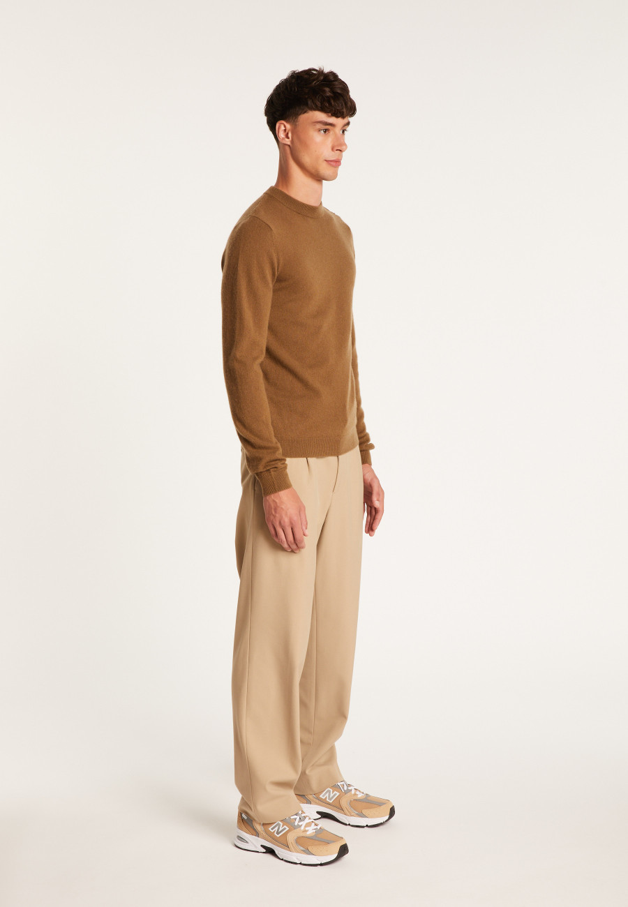 Button shoulder 4-ply cashmere jumper - Bonifas