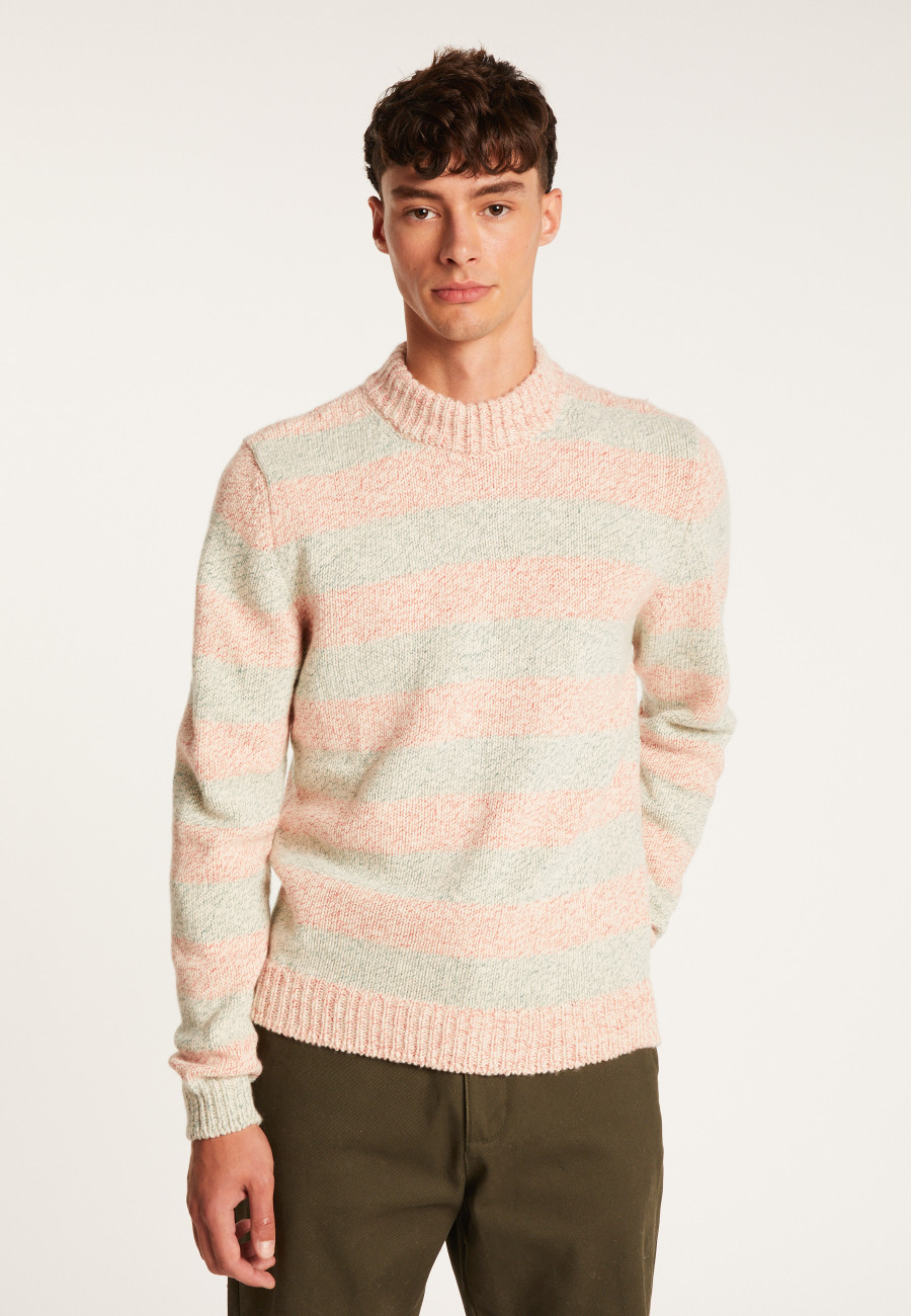 Suéter listrado de gola alta - Romualdo