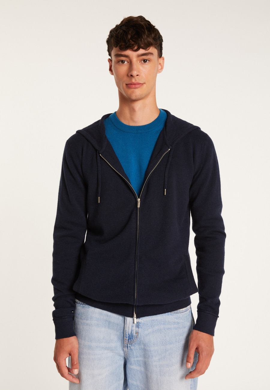 Jaqueta de cashmere com capuz e zíper - Emilien