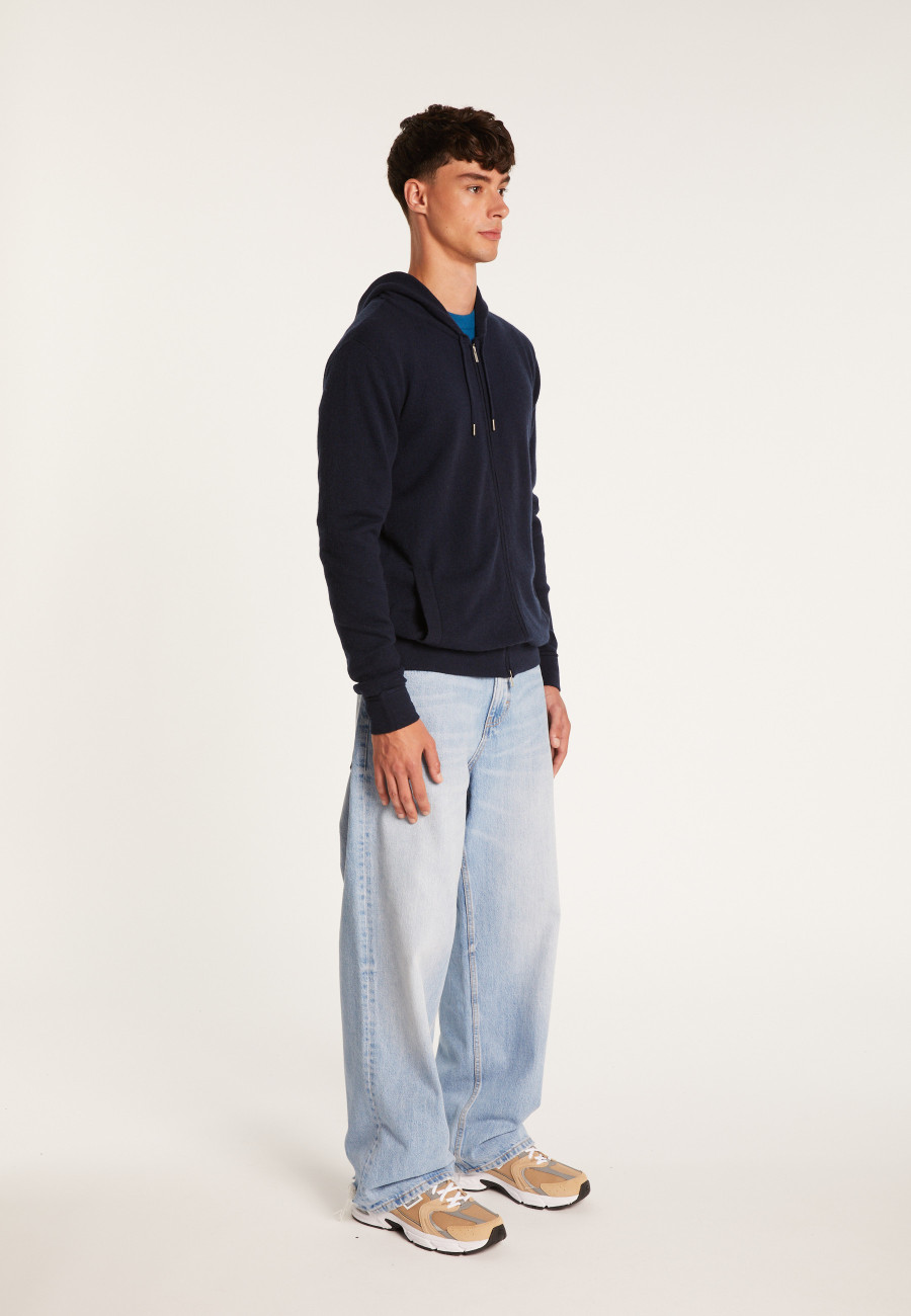 Jaqueta de cashmere com capuz e zíper - Emilien