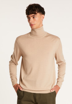 Pull col roulé en laine - Berry