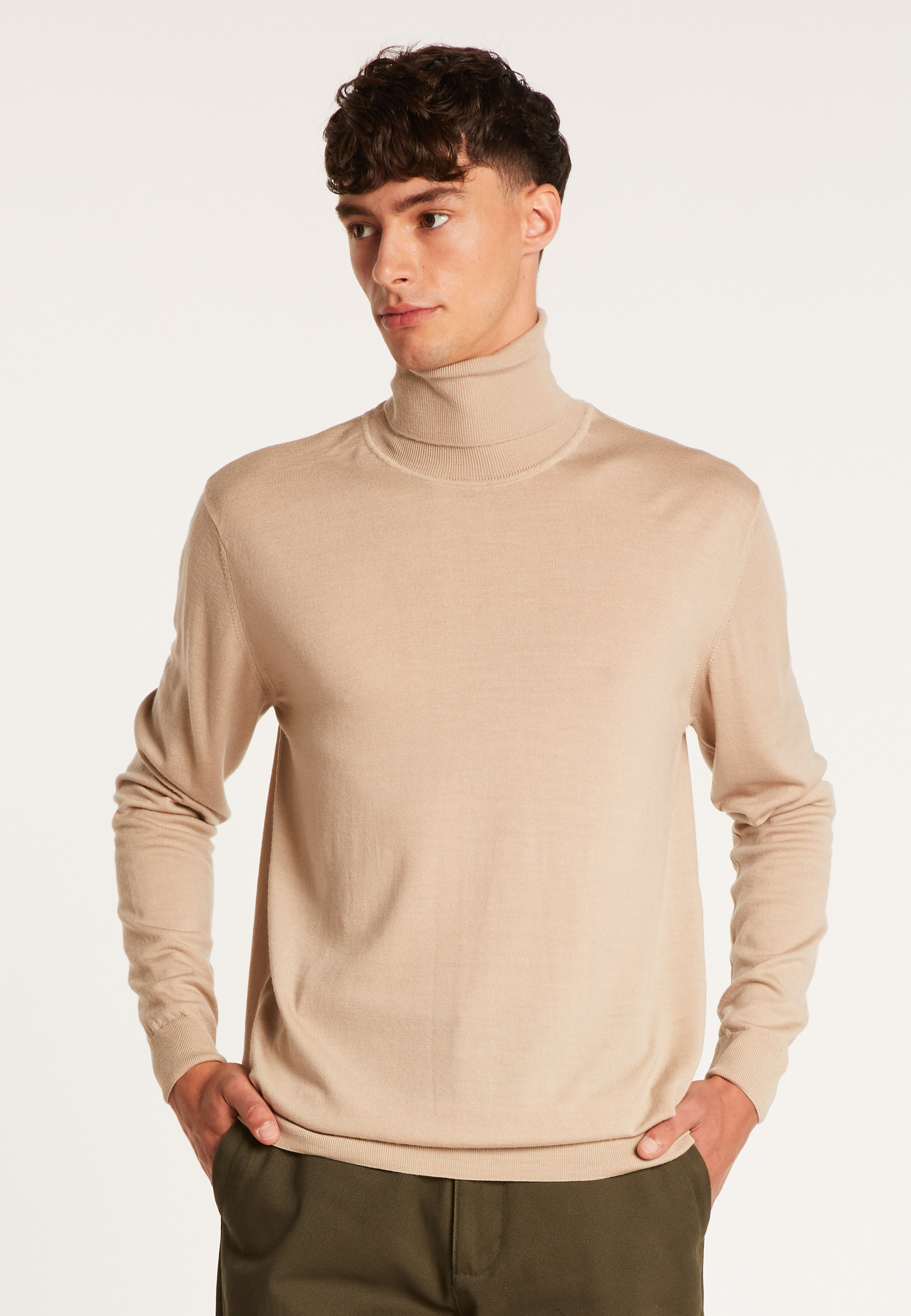 Pull col roulé en laine - Berry