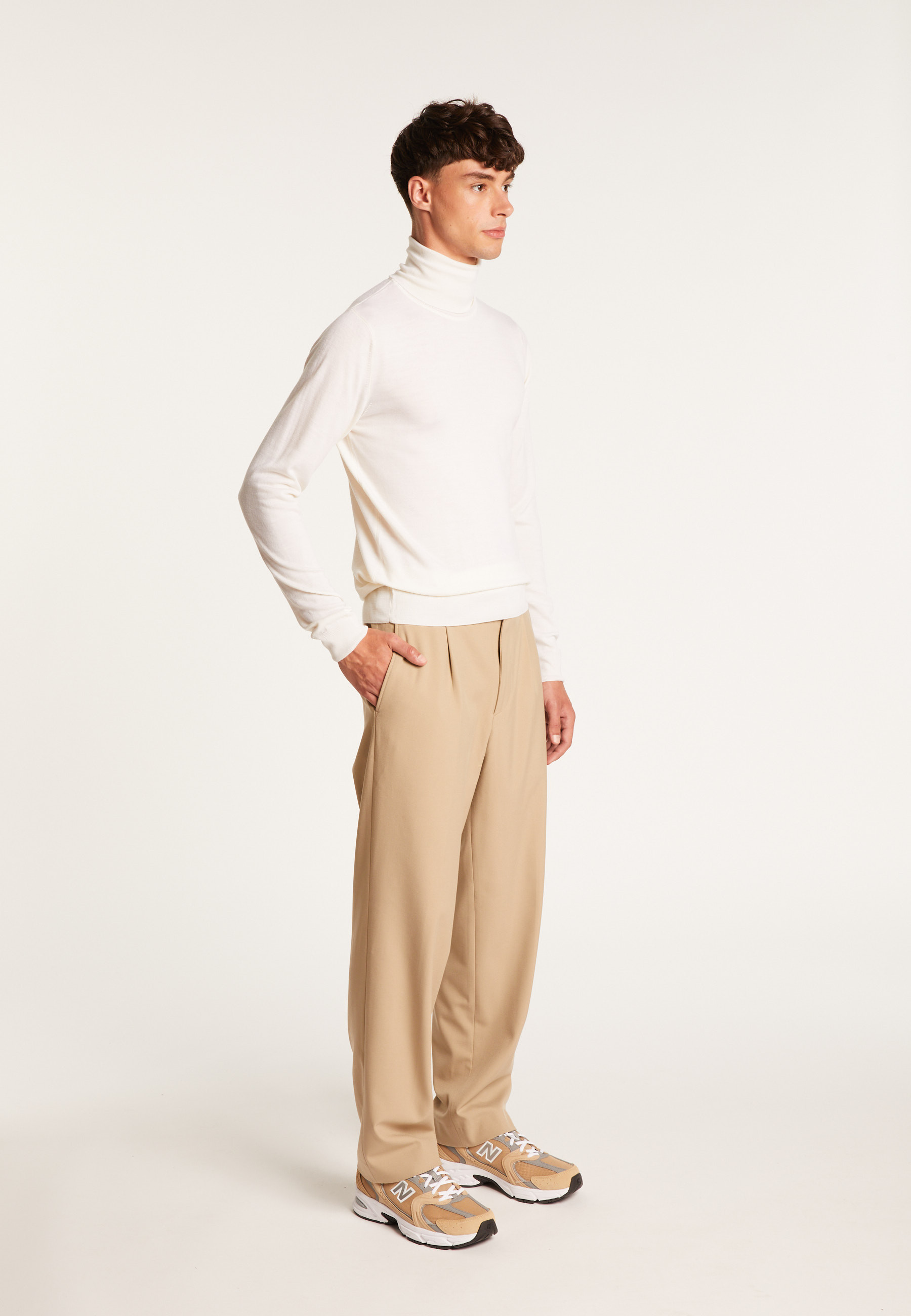 Pull col roulé en laine - Berry