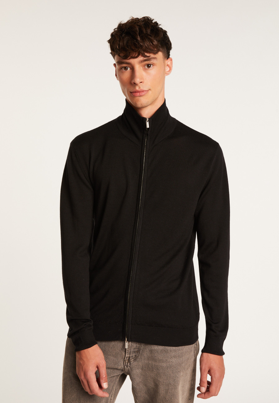 Colete de lã merino com zíper - Bastian