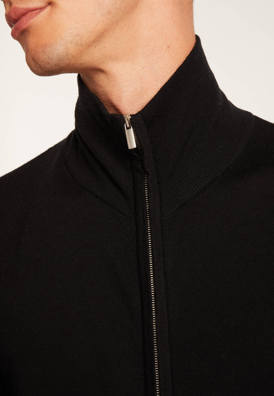 Colete de lã merino com zíper - Bastian