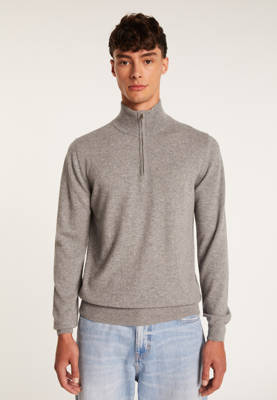 Cashmere sweater with trucker collar - Emile