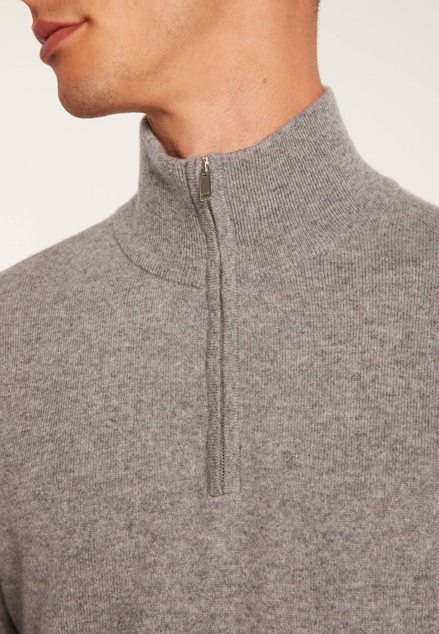 Cashmere sweater with trucker collar - Emile