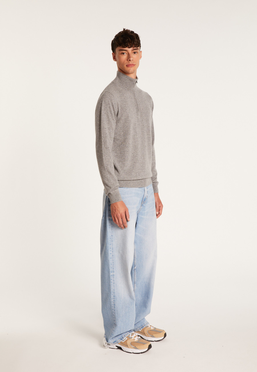 Cashmere sweater with trucker collar - Emile
