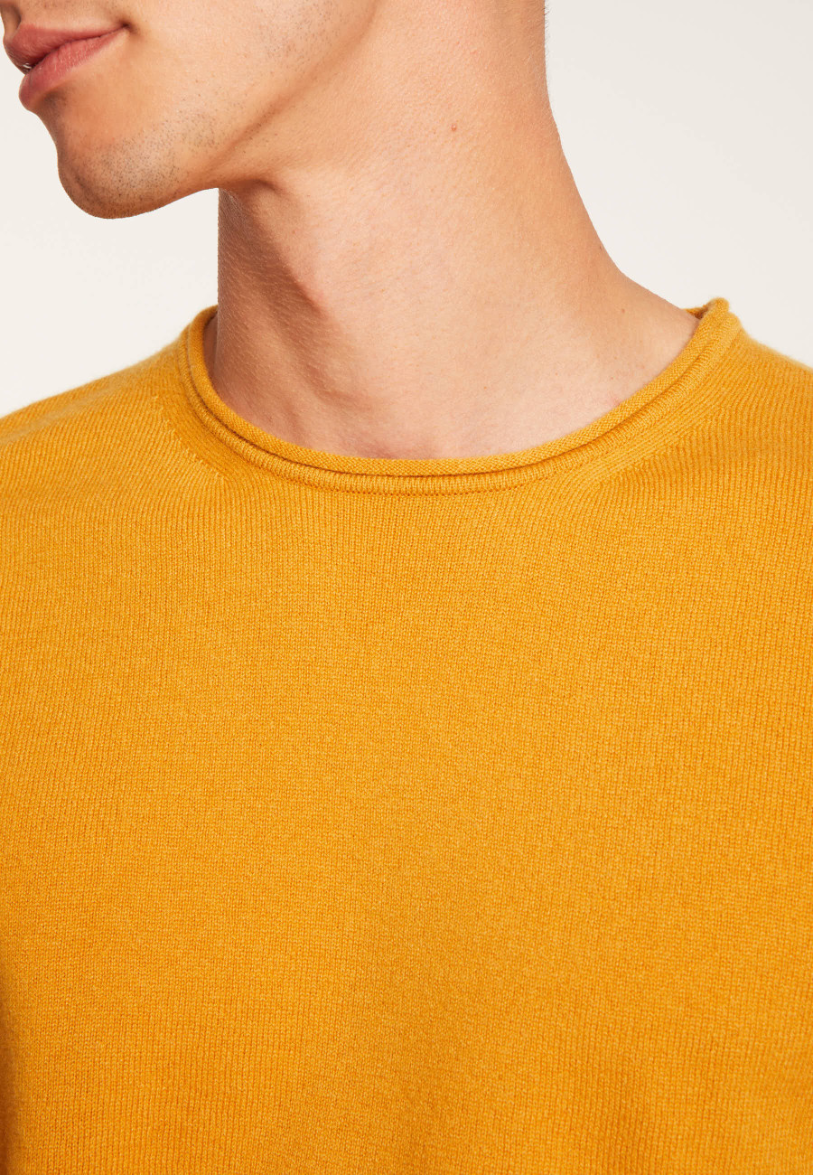 Round-neck cashmere sweater with rolled finishes - Ernest