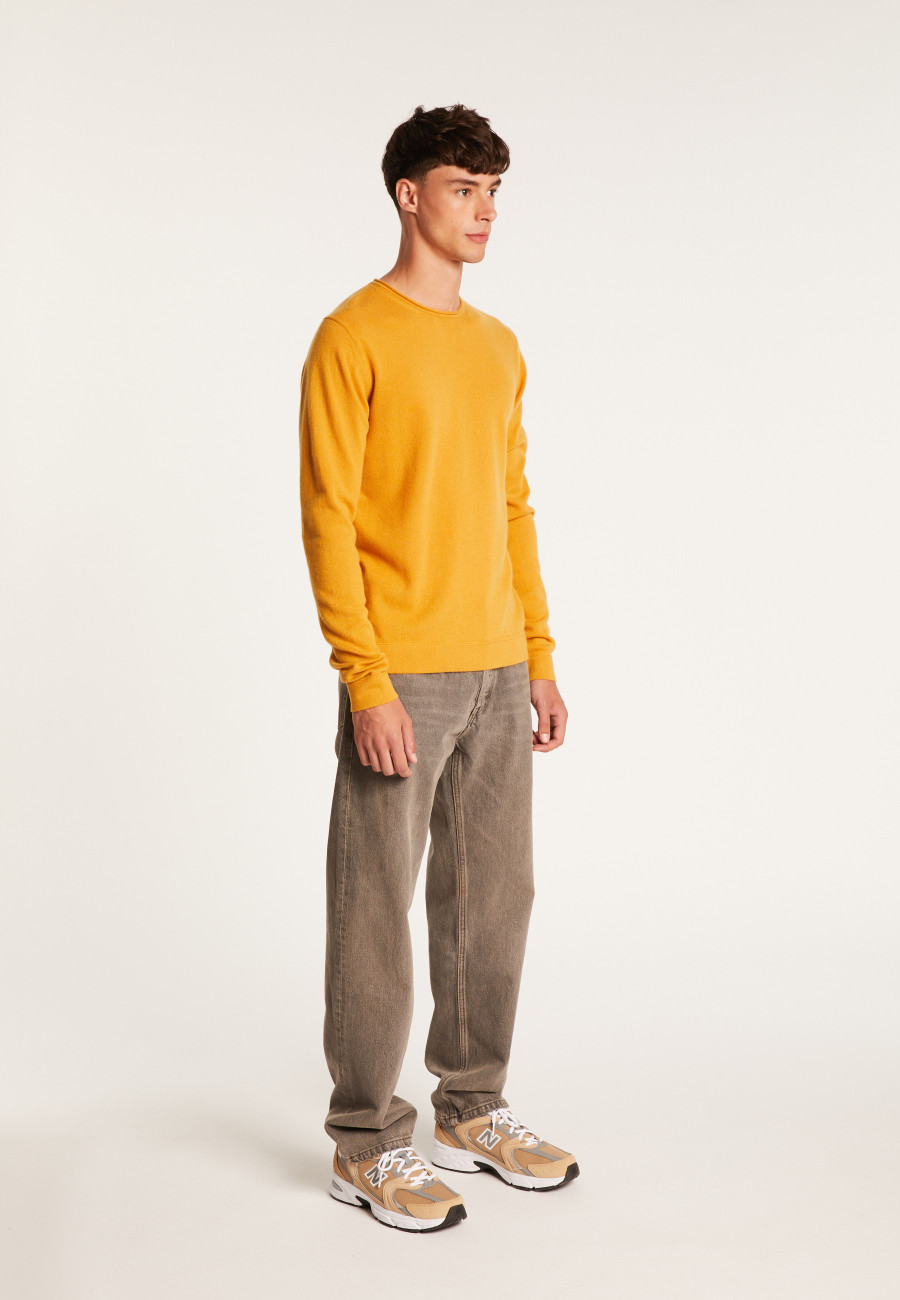 Round-neck cashmere sweater with rolled finishes - Ernest