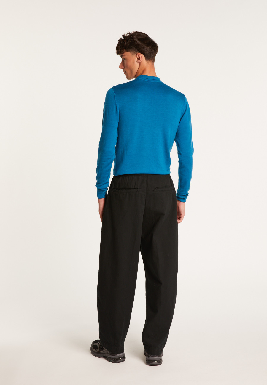 Merino wool sweater with polo collar with logo - Eni