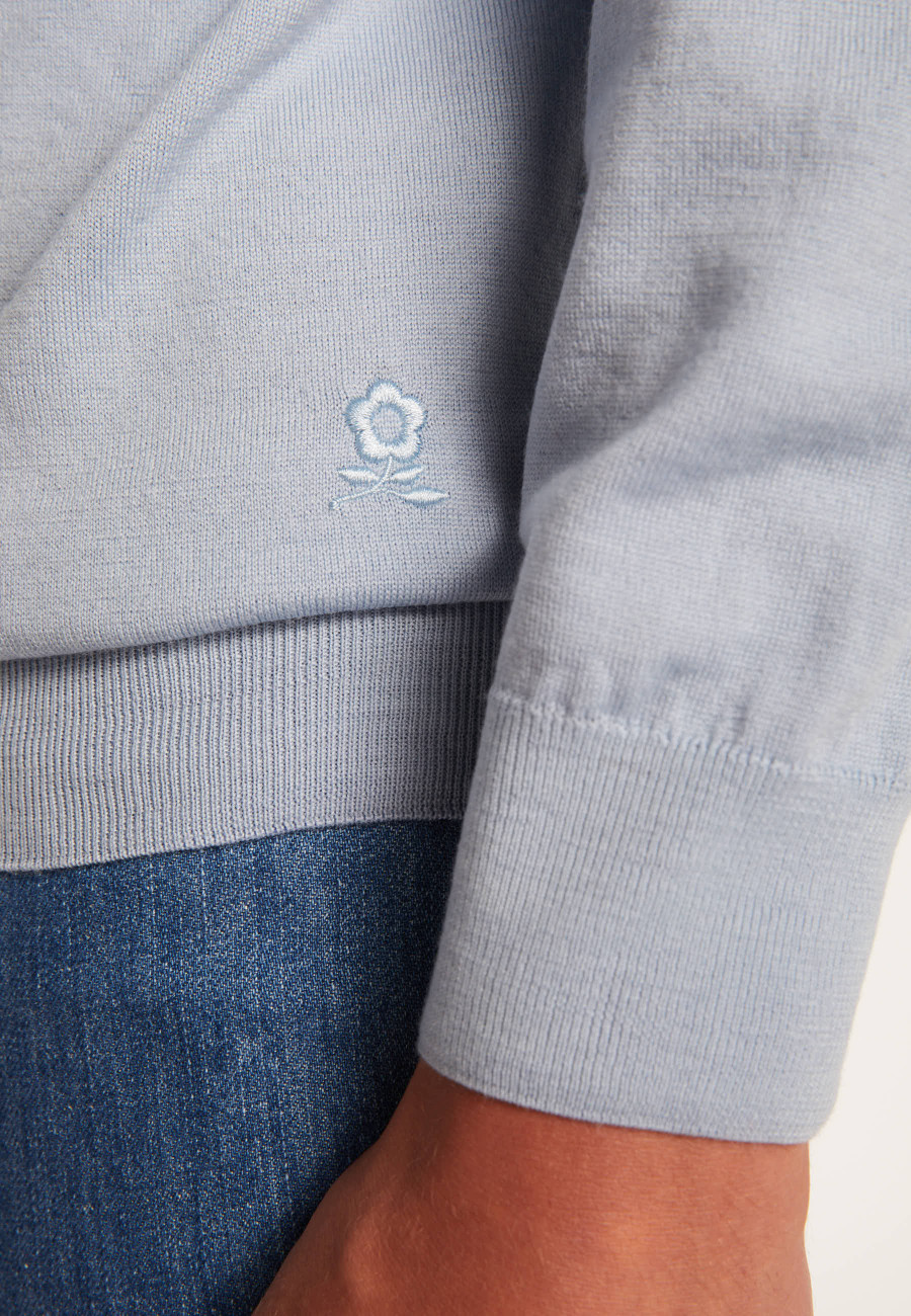 Suéter de gola redonda com logotipo de lã merino - Ryan