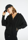 Zipped hooded jacket in 100% cashmere GABIN