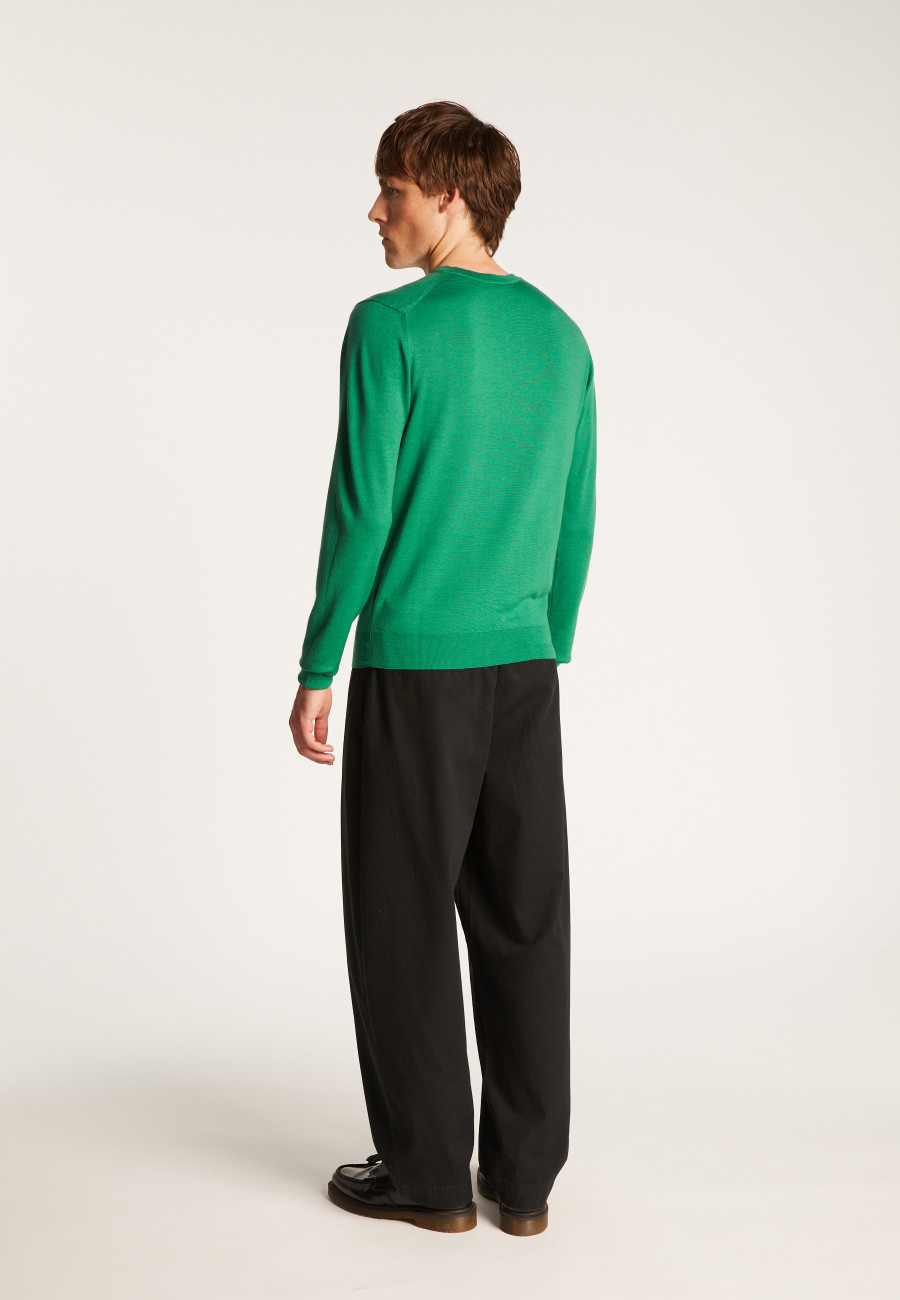 Merino Wool V-Neck Sweater - Elmo