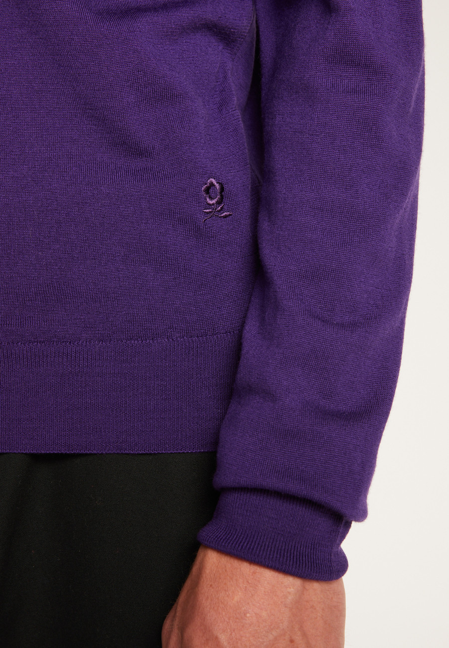 Suéter de lã merino com decote em V - Elmo