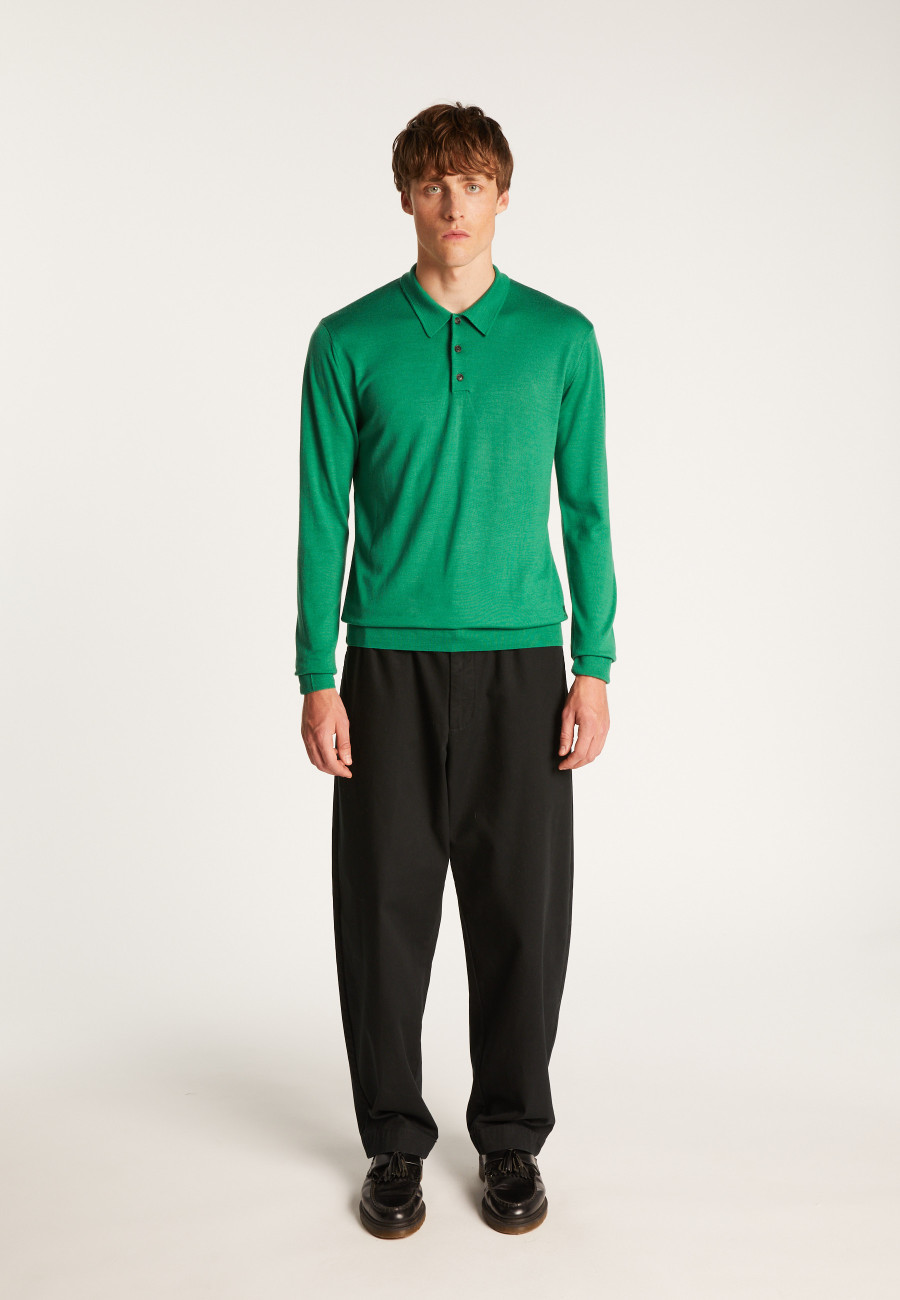 Suéter gola polo de lã merino - Eni