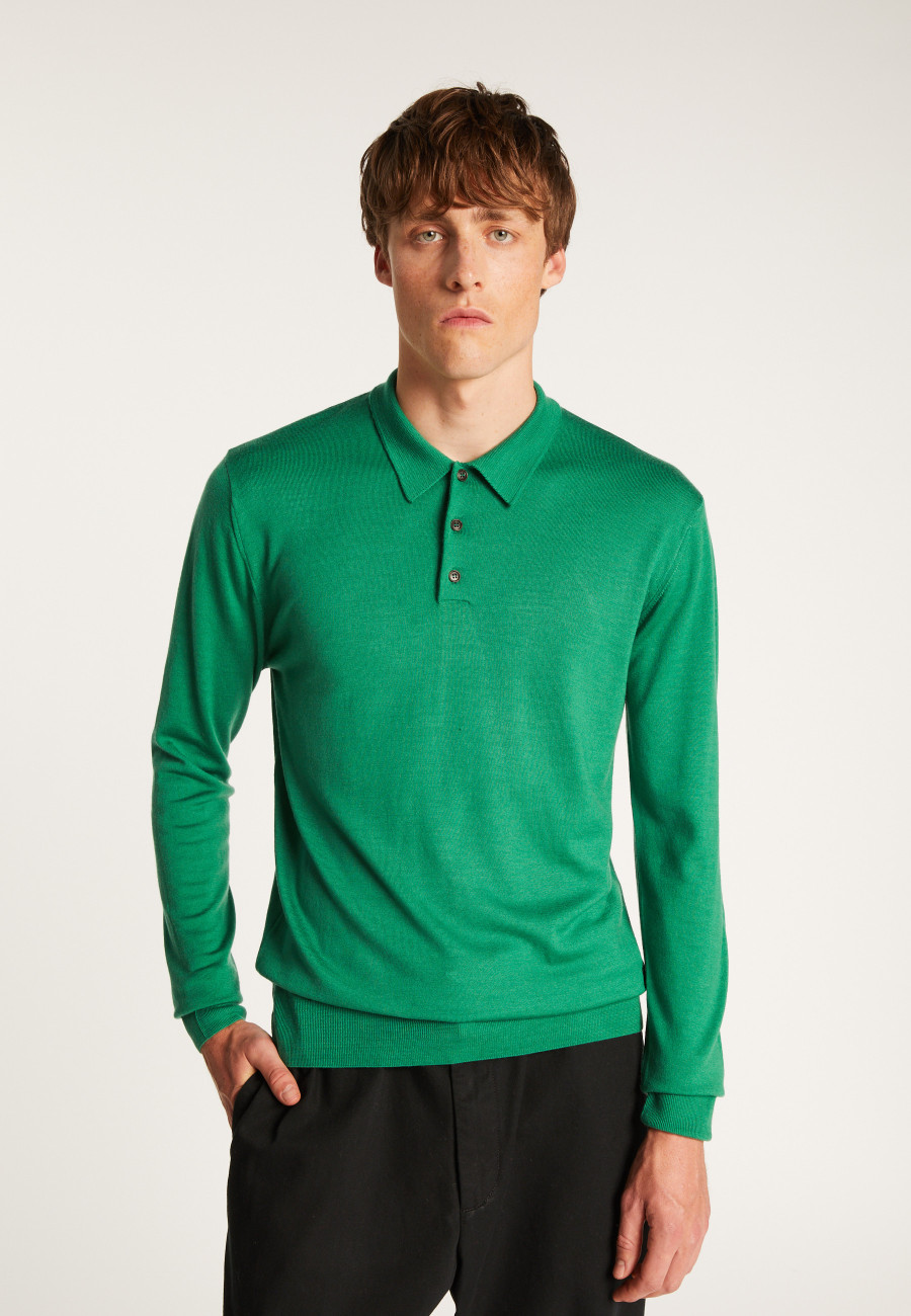 Suéter gola polo de lã merino - Eni