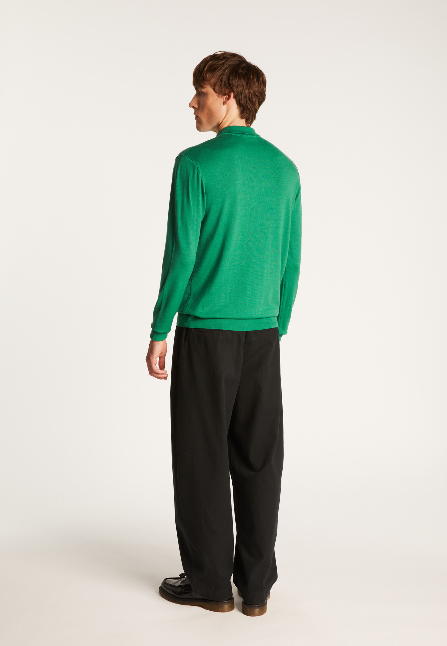 Suéter gola polo de lã merino - Eni