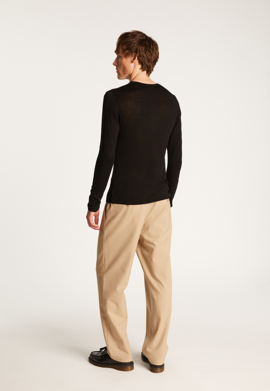 Cashmere bamboo fiber crew neck sweater - Taffy