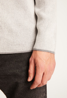 Pull col rond en laine velours  - Tino