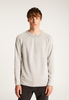 Pull col rond en laine velours  - Tino