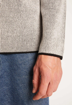 Pull col rond en laine velours  - Tino