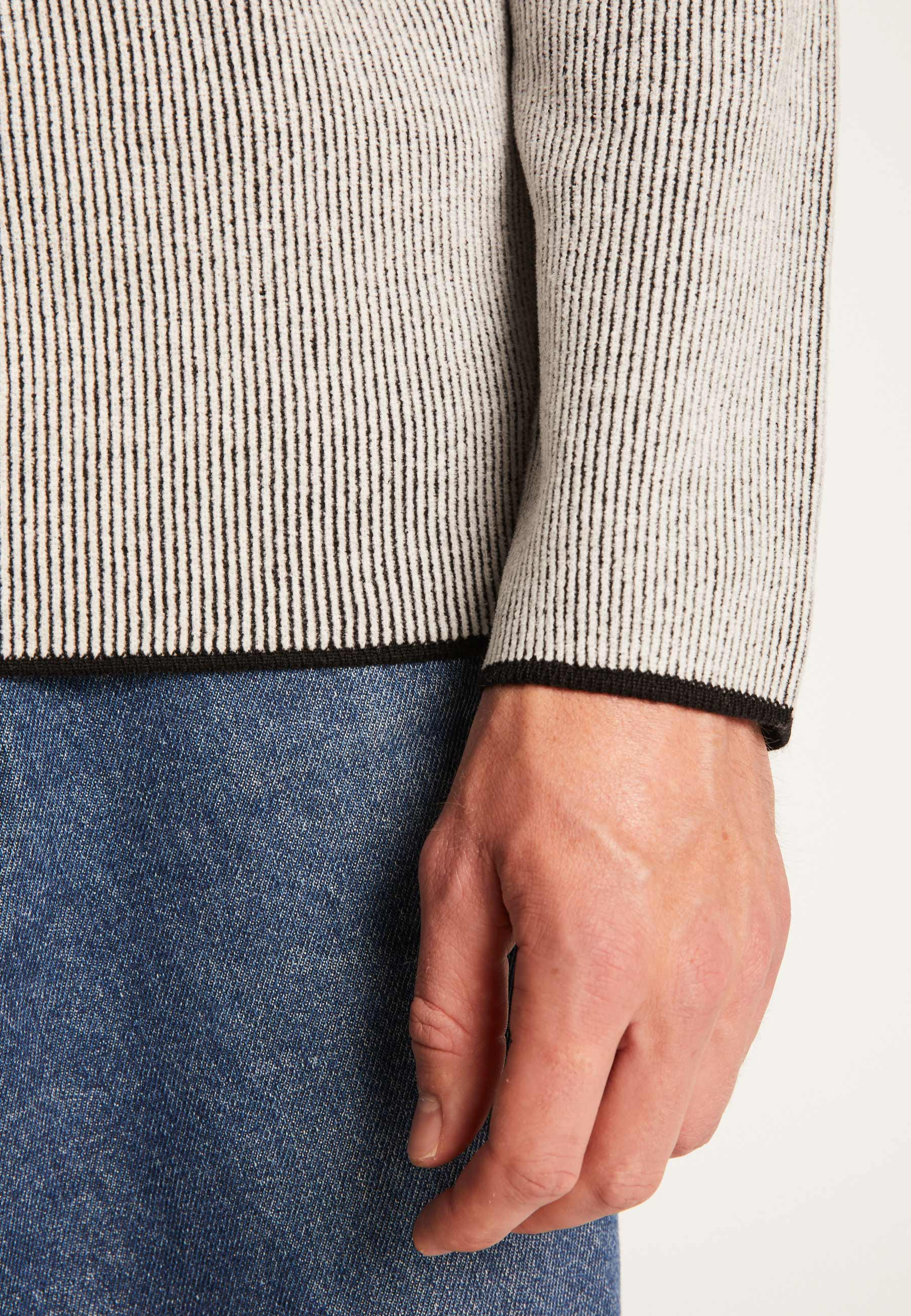 Pull col rond en laine velours  - Tino