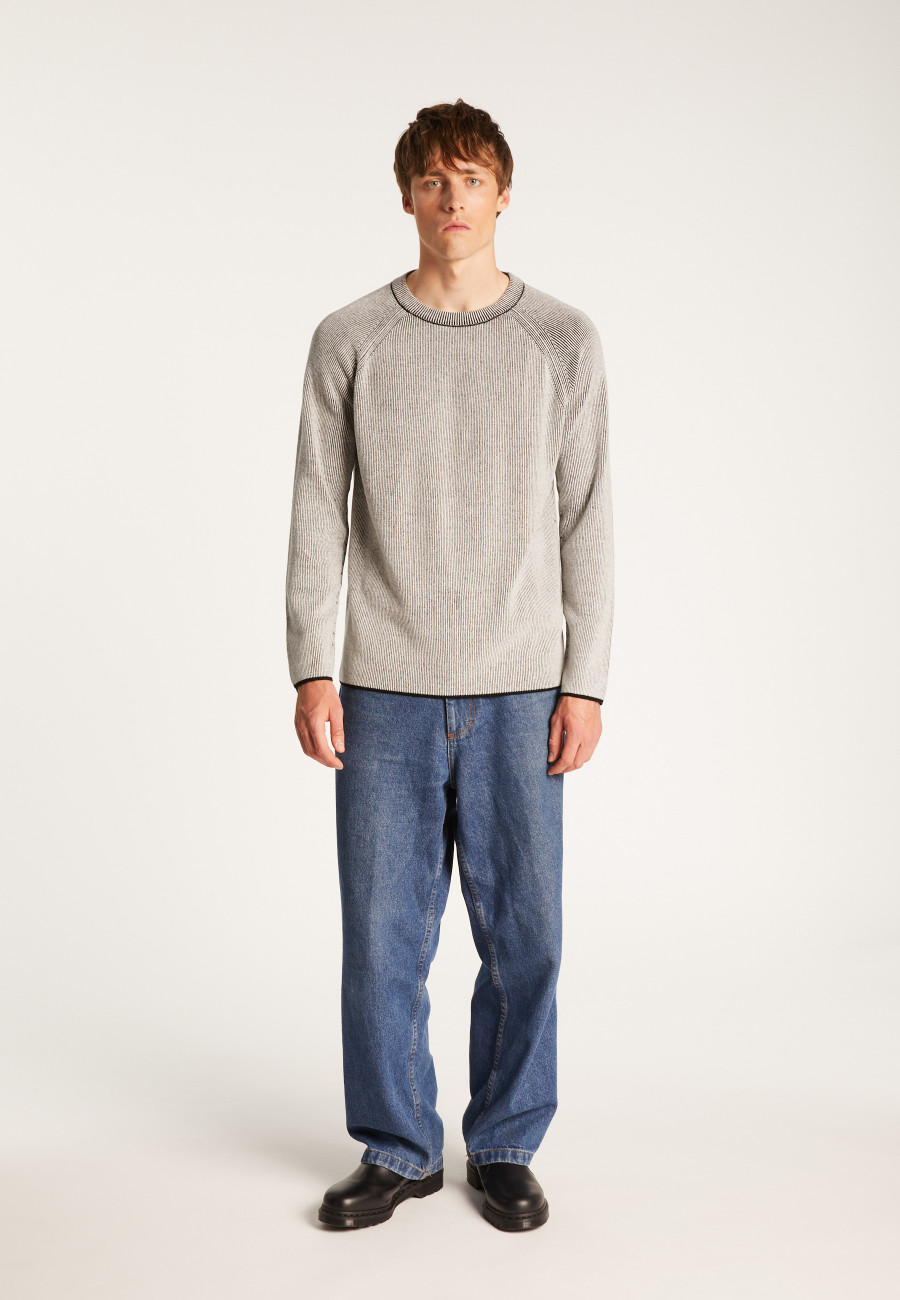Velvet wool crewneck sweater - Tino