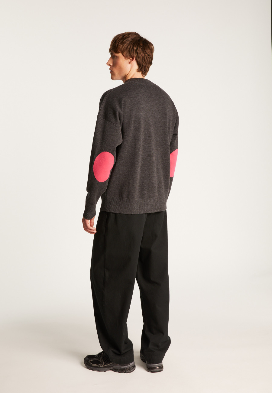 Cardigan bicolor com botões em lã merino - Tao