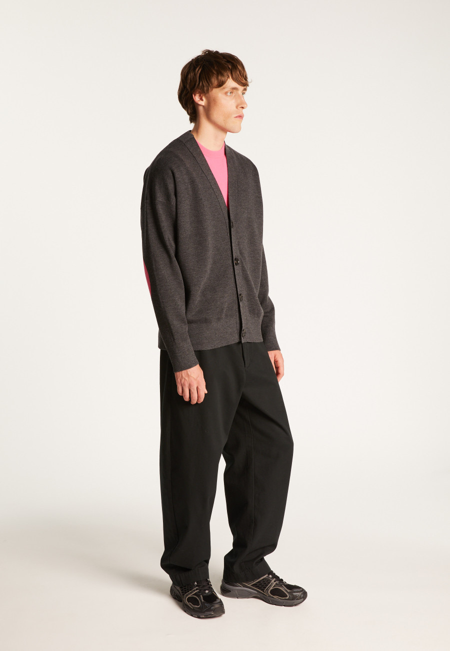 Cardigan bicolor com botões em lã merino - Tao