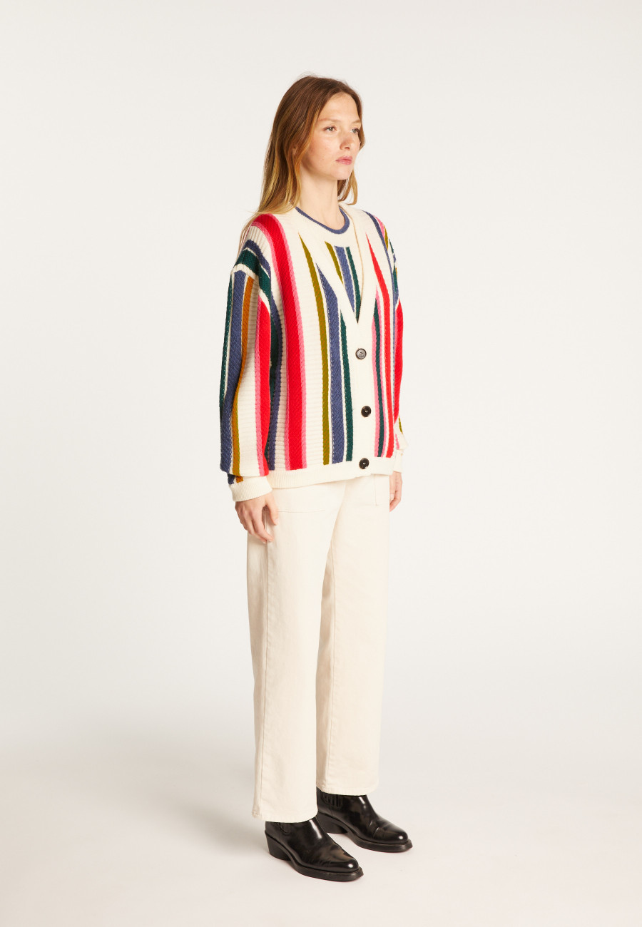 Colete de lã listrado Bayadere - Romy