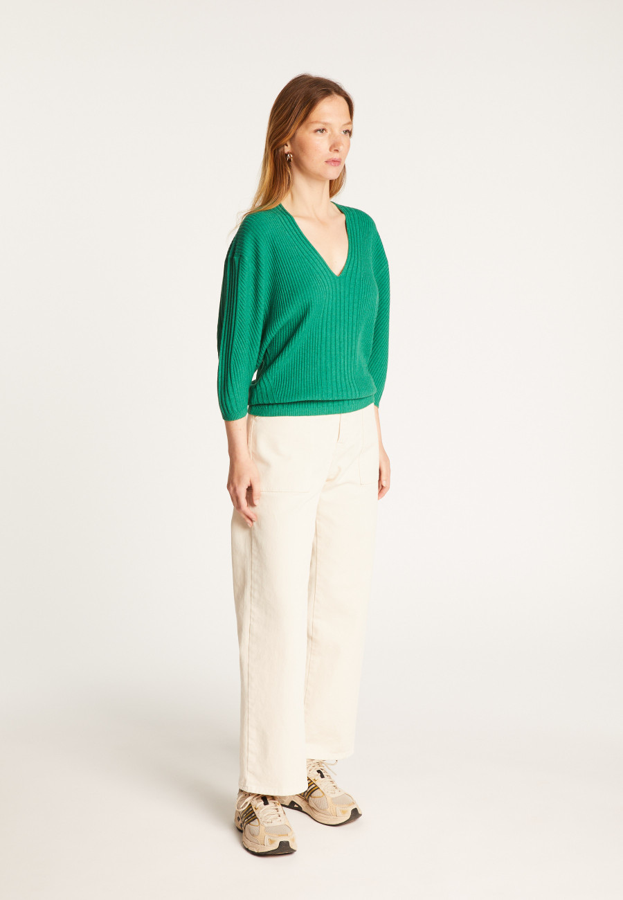 Suéter de lã mista com mangas bufantes - Rooney