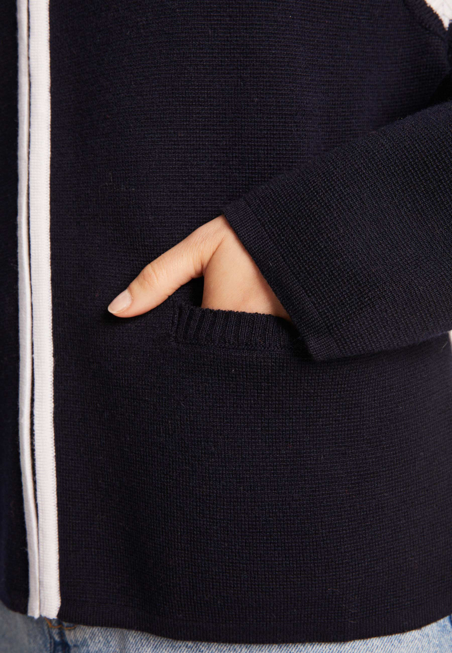 Jaqueta de lã merino com zíper - Reine