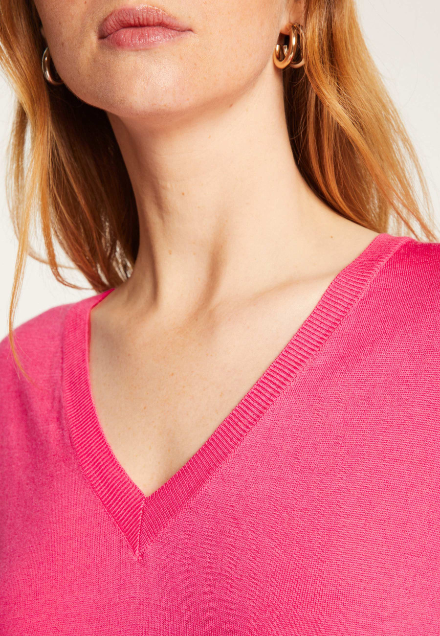 Suéter de lã merino com decote em V - Arya