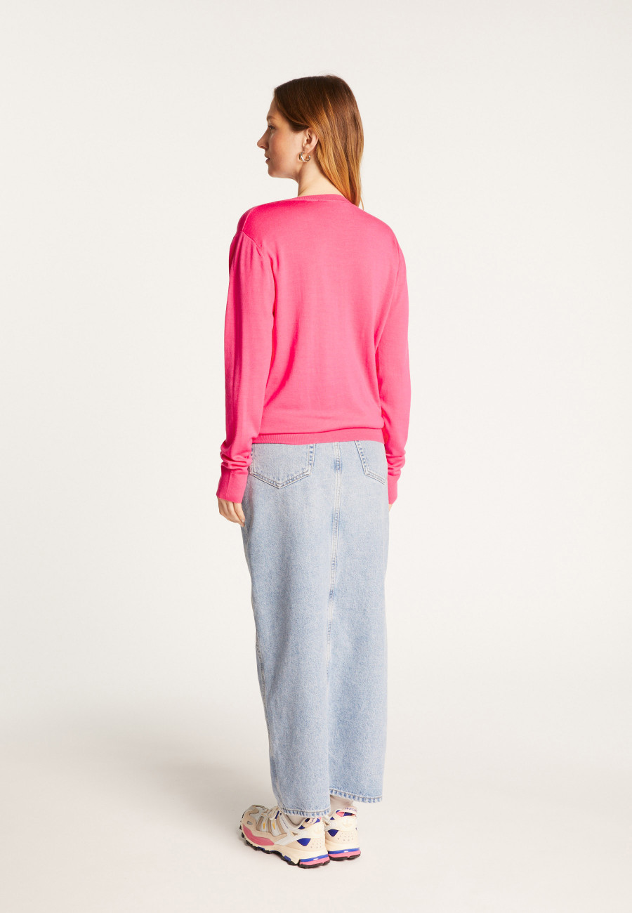 Suéter de lã merino com decote em V - Arya