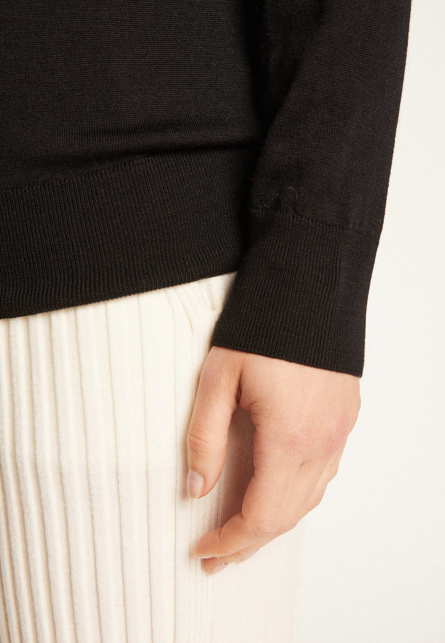 Suéter de lã merino com gola redonda - Asena