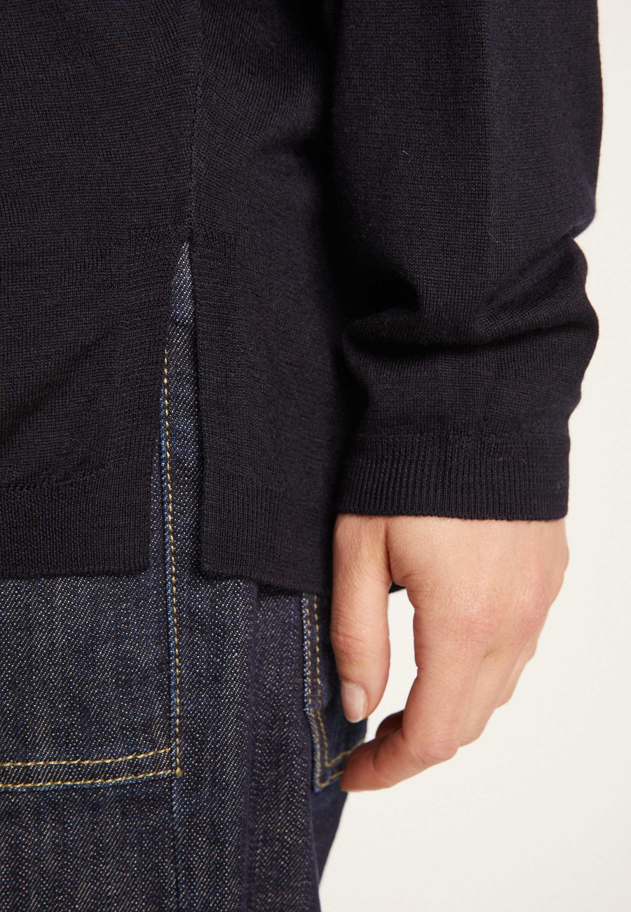 Suéter folgado de lã merino fina - Azel