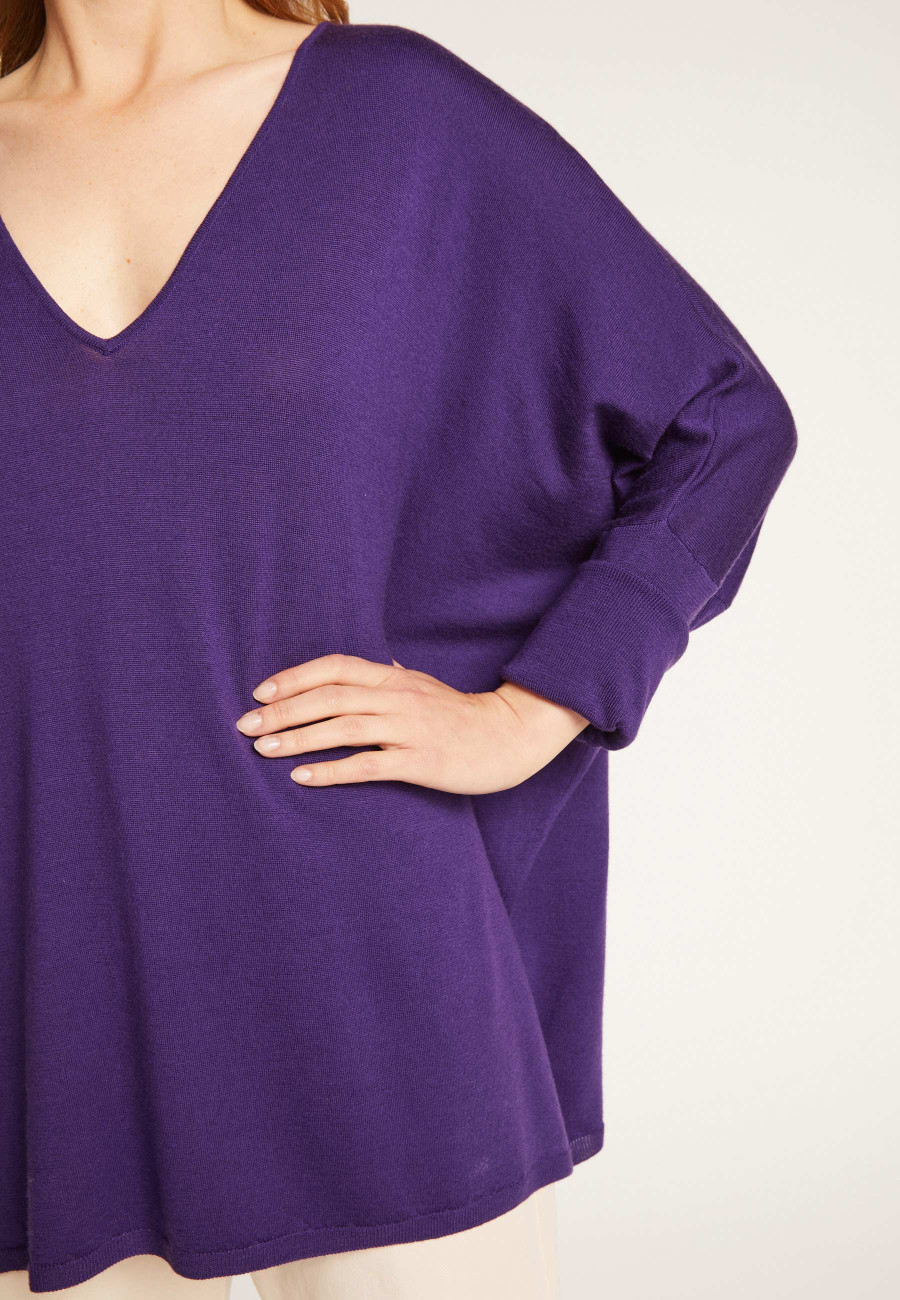 Suéter de lã com manga morcego - Boxe