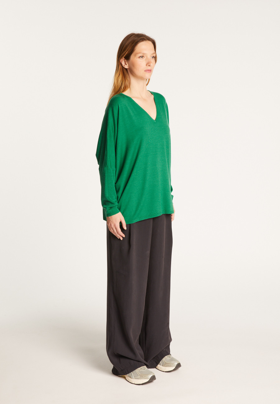 Suéter de lã com manga morcego - Boxe